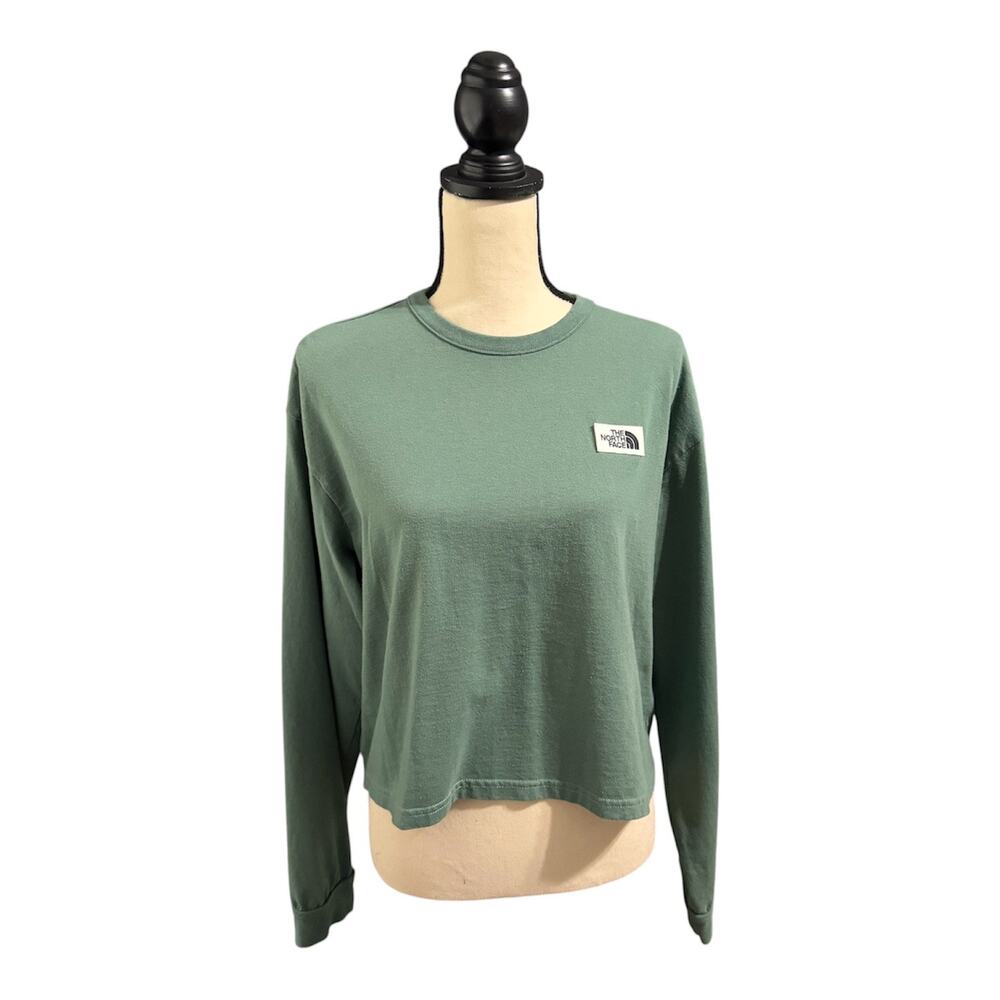 The North Face Wmns Green Cropped Long Sleeve Tee Sz XL Outdoors Hiking Gorpcore